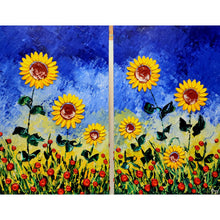  Sunflowers of Bright Meadows Diptych  Acrylic on Canvas