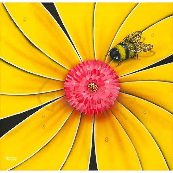 Yellow Flower with Bumble Bee - Canvas