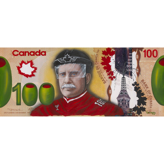 $100 Bill Canada on Ice - Canvas