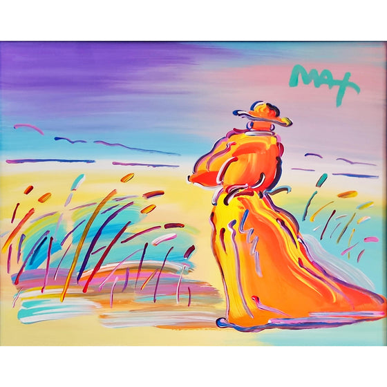 Peter Max Walking in Reeds Acrylic on Canvas
