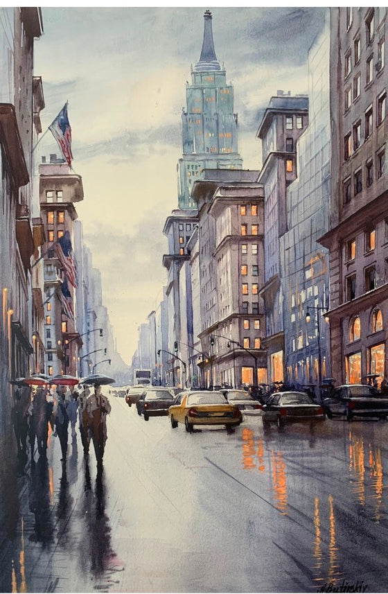 Rainfall in Manhattan - Original Watercolor