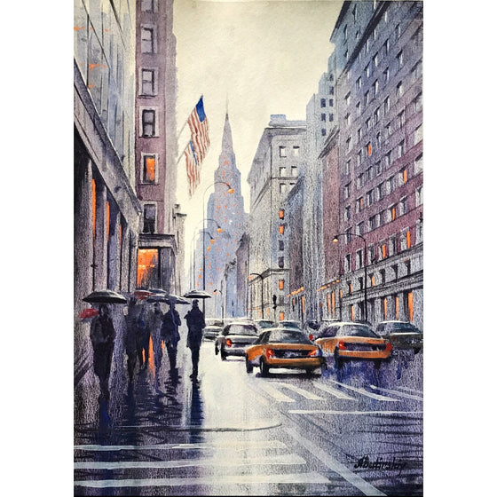 Manhattan Mood - Original Watercolor