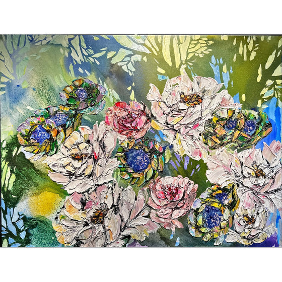 Maya Eventov Abstract Floral, 2022 Original Acrylic on Canvas