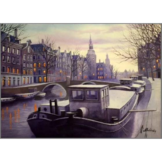 Moody Amsterdam - Original Watercolor