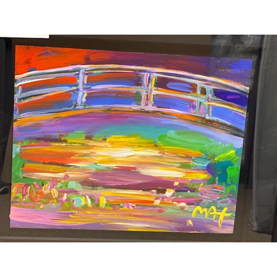 Peter Max HOMAGE TO MONET: The Japanese Bridge Mixed Media on Paper