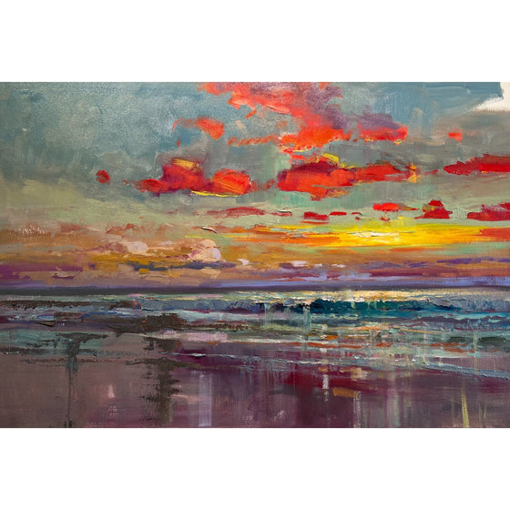 Steven Quartly  Crimson Sky  Original Oil on Canvas